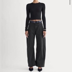 Everlane The Gardener Pull-On Jean in Washed Black